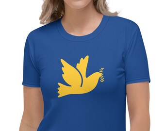 UKRAINE PEACE DOVE T-shirt for a Woman, Pigeon of Peace Tee, Support Ukrainian, Stand With Ukraine, Free Ukraine, Anti War, Human Rights