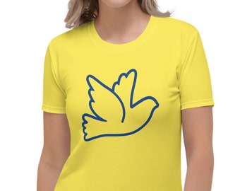 UKRAINE PEACE DOVE T-shirt for a Woman, Pigeon of Peace Tee, Support Ukrainian, Stand With Ukraine, Free Ukraine, Anti War, Human Rights