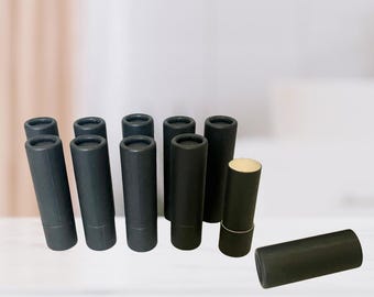 Black Cardboard Lip Balm Tubes: Eco-Friendly DIY Cosmetic Containers (20 Pack, 0.3 oz.)