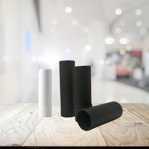20 tubos de bálsamo labial de cartón negro de 0,3 oz, envase de cartón ecológico tipo push-up de papel Kraft para humectantes y cosméticos de labios caseros