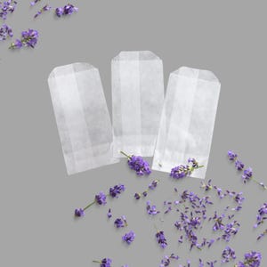 50 Mini biologisch abbaubare Pergamin-Umschläge 2 x 3,5, vegan, umweltfreundlich, Papiertüten, Hochzeitsgeschenke, Schmuckbeutel