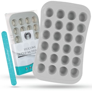 Silicone Muffin Pan | 24-Cup | Cook&#39;n&#39;Chic® | Thick & Non-Stick Surface | Durable | Food Safe | Cupcake Baking Mold | Baking Gift | Ø 1.9”