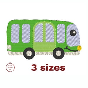 Machine embroidery design city bus, coach, tram, baby boy girl child vehicle, digital file to download in 3 sizes