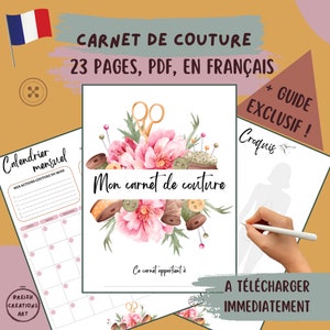 Digital sewing notebook, planner, organizer, sewing notebook, project, bullet journal, tracker, diary, undated calendar, pdf
