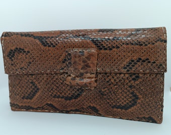 Vintage Schlangenleder-Clutch, handgefertigt