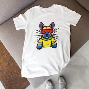 Cyberpunk Canine Tee for Sci-Fi Fans, Unisex Vault-Tec Shirt, Dystopian Dog, Anthropomorphic Animal Shirt, Futuristic Dog Fallout Tee
