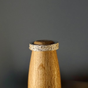 Retikulierter 925 Silberring, Sterling Silber, Ring mit aufgelöster Oberfläche, Statement Ring, edler Ring Bild 3