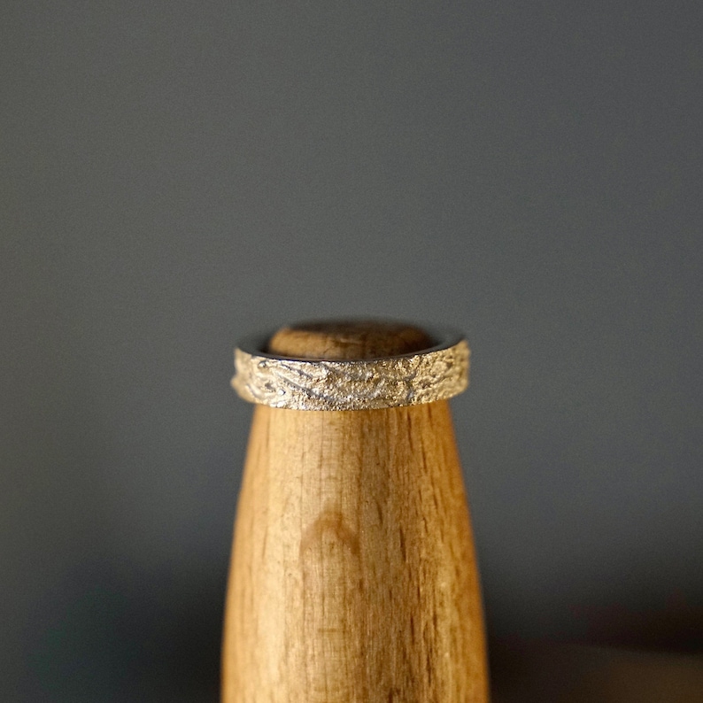 Retikulierter 925 Silberring, Sterling Silber, Ring mit aufgelöster Oberfläche, Statement Ring, edler Ring Bild 3