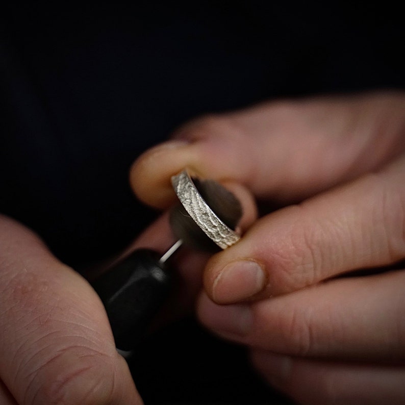 Retikulierter 925 Silberring, Sterling Silber, Ring mit aufgelöster Oberfläche, Statement Ring, edler Ring Bild 6