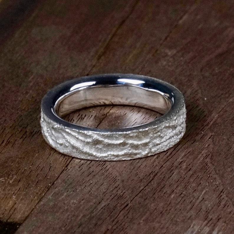 Retikulierter 925 Silberring, Sterling Silber, Ring mit aufgelöster Oberfläche, Statement Ring, edler Ring Bild 5