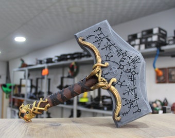 1:1 Resin God of War Ragnarök Thor Hammer Axe Hammer Game Cosplay