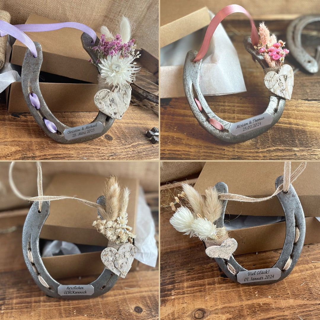 Hufeisen mit Gravur Hufeisen GeschenkSet Glücksbringer