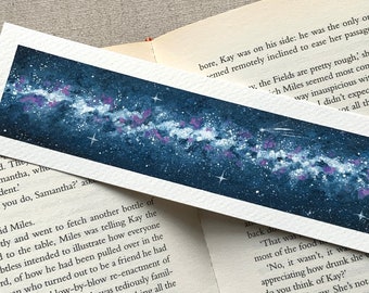 Galaxy Nebula Bookmark - Handpainted bookmark - Handmade bookmark - Watercolour Bookmark - Reading Accessories - Book Lover Gifts - Mini Art