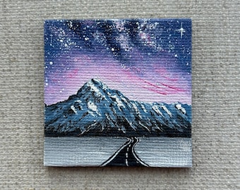 Hand painted Fridge Magnet - Magnets for fridge - Travel Gift Magnets -  Magnets for board - Cute gifts - Mountain Art - Miniature Artwork