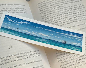 Ocean Seascape Bookmark - Hand-painted bookmarkS - Handmade bookmarkS - Watercolour BookmarkS - Reading Accessories - Watercolour paintings