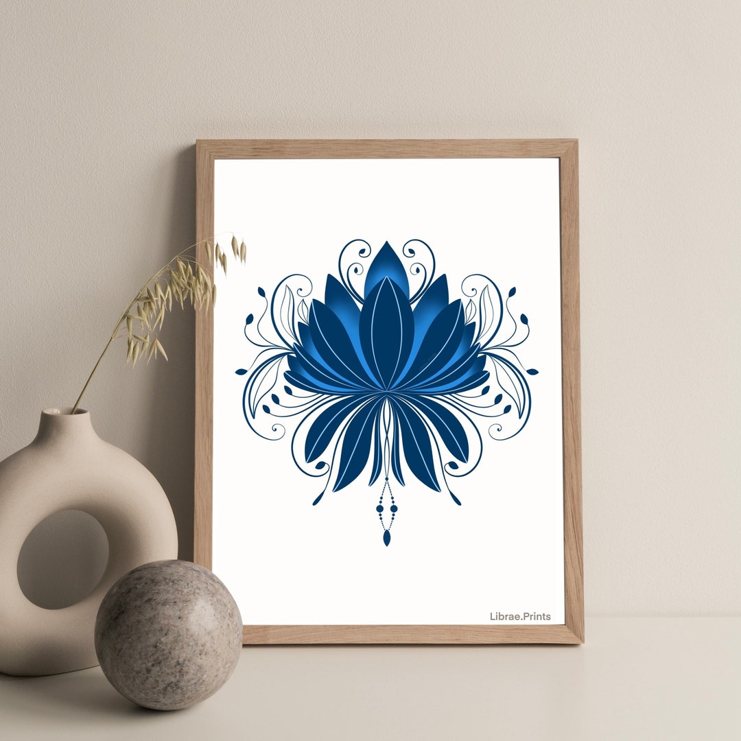 Lotus Flower Print A4/A5/A6 Mandala Art Botanical Prints Boho Art ...