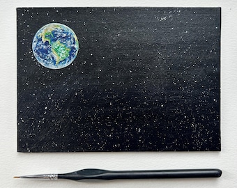 宇宙から見た地球 アクリルアートプリント | 星の絵画、宇宙アート
