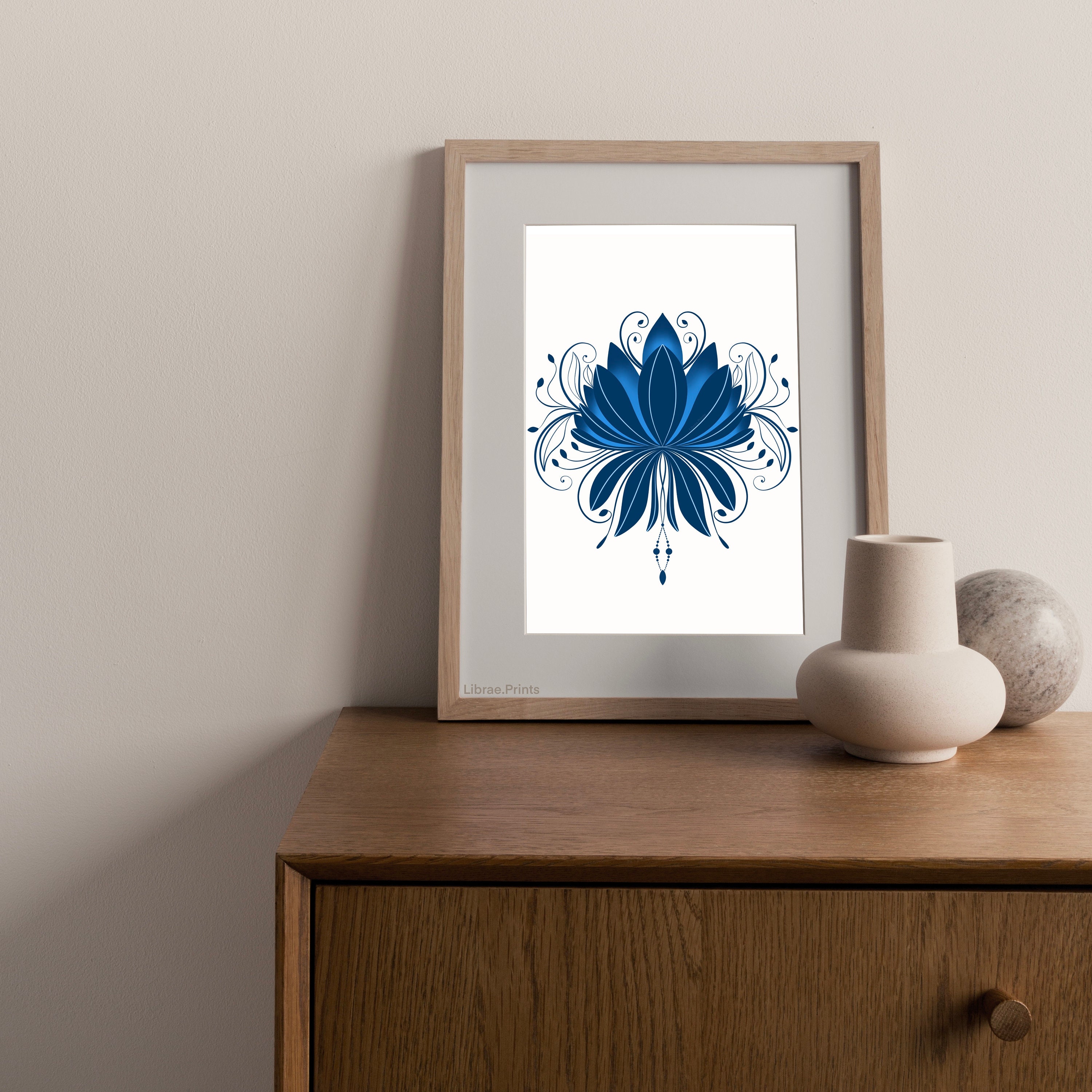 Lotus Flower Print A4/A5/A6 Mandala Art Botanical Prints Boho Art ...