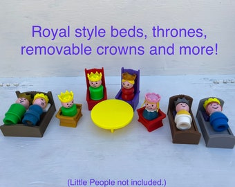 Thrones, Crowns, Royal Beds, Table, and More 3D Printed Toys for Vintage Little People. Great for Castle Play