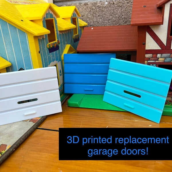 Replacement Garage Doors for Little People Play Family House & Tudor House, Village Auto Repair Shop, Children's Hospital, 3D Printed Parts