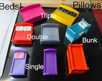 Beds and Pillows, Single Beds, Double Beds, Bunk Beds 3D Printed