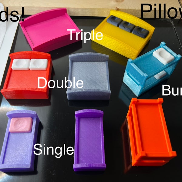 Beds and Pillows, Single Beds, Double Beds, Bunk Beds 3D Printed