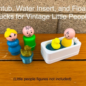 Bathtub, Water, and Rubber Duck 3D Printed Toys for Vintage Little People