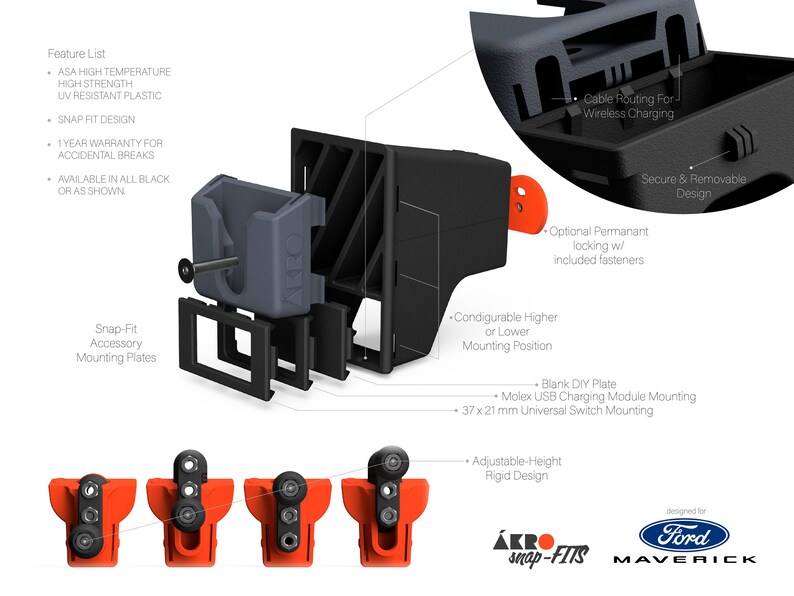 Ford Maverick Truck Dash Mount Full Face Cubby Mount Phone Etsy