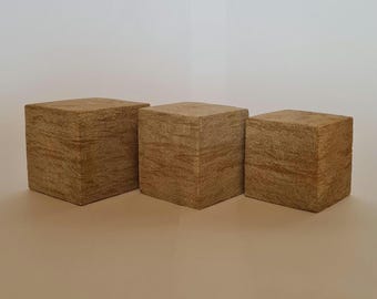 CUBES / Set of 3 / Handmade / Rustic / Sandstone / Stone / Cube / Block / Ornament / Sculpture / Gift