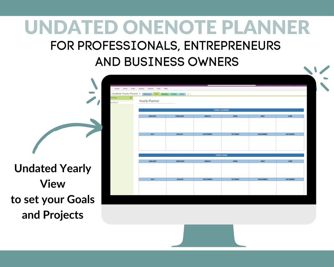 Onenote Planner for Professionals Undated Onenote Digital Etsy