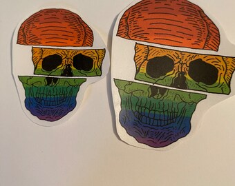 Gay pride skull sticker