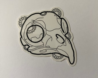 Floral raven skull, floral skulls