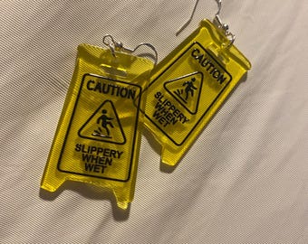 Caution Sign Earrings: Trendy Statement Jewelry