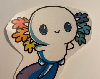 Etiqueta engomada del ajolote del orgullo