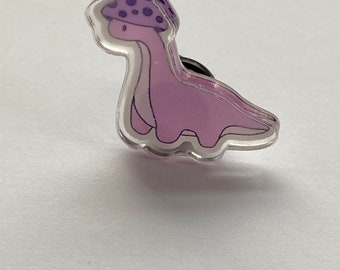 Cute Dinoshroom Enamel Pin - Dinosaur with Mushroom Hat