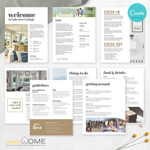 AirBnb Welcome Book Template | Editable Home Rental Book | Home Rentals AirBnb, Vrbo, HomeAway | Canva - Canvas Instant Access