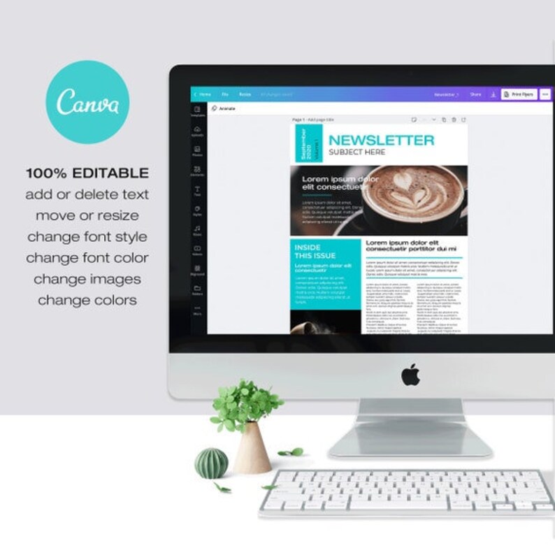 Newsletter Template 2 Page EDITABLE | Real Estate Newsletter | Media ...