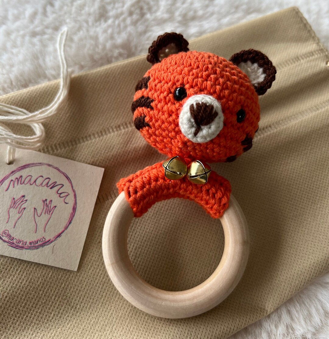 HANDMADE CROCHET RATTLE - Rattle Tiger - Gift for Babies, Gift for ...