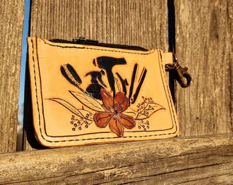 Leather Tooled Pocket Wallet