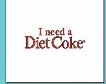 Diet Coke Machine Embroidery Design: Soda Can File (PES, DST, EMB) (Instant Download)