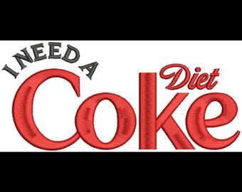 Diet Coke Machine Embroidery Design: Soda Can File (PES, DST, EMB) (Instant Download)