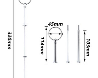 Etagerenstange - Stange Etagere 3-Stöckig silber rund