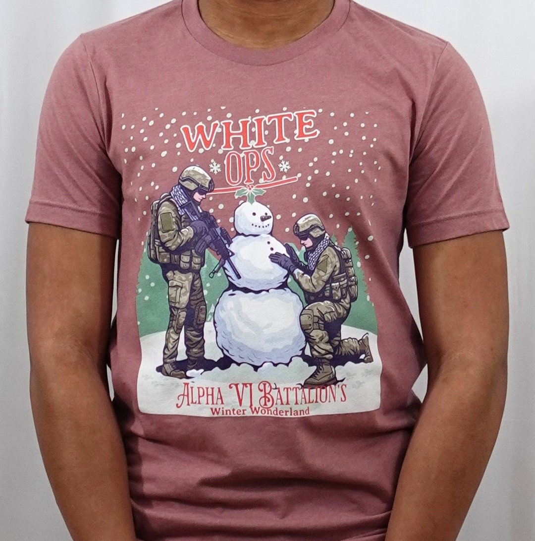 Snowman Ops White Ops Military Snowman Tee, Army Soldier T-shirt, Camouflage ...