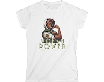 Rosie the Riveter Ebony Inspired Women's Softstyle Tee, Graphic Tee, Feminist Shirt, Retro Tee, Vintage Inspired T-Shirt