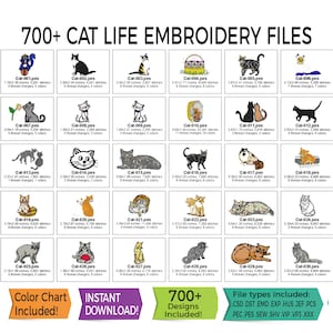 1500+ Cat & Dog Themed Embroidery Design Files • Instant Download - 13 File Type Bundle Included • PES • HUS • DST and More!