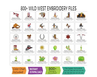 Cowboy Embroidery Designs, Western Rodeo, 800+ Files (Instant Download)