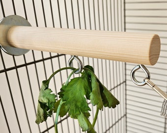 Pet Cage Perch & Hooks - Natural Enrichment, Fun Accessories, Hanging Toys, Kiln-Dried Pine, Small Animal, Rat, Mouse, Degu, Bird, Budgie