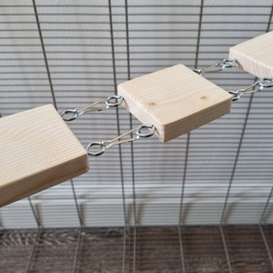 3x Square Balance Bridges (3pcs) - Natural Enrichment, Adjustable, Exercise, Kiln-Dried, Adjustable Layout, Pet Cage Accessories, Rat, Mouse
