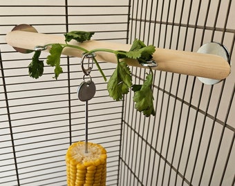Corner Perch & Hooks - Pet Cage Accessories, Natural Enrichment, Treats, Fun Toys, Kiln-Dried, Rat Stuff, Mouse, Degu, Bird, Boredom Buster