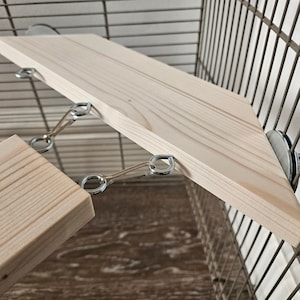 Corner Ledge & Hooks (30cm) - Cage Accessories, Kiln-Dried, Natural Enrichment, Small Animal, Rat, Bird, Budgie, Toys, Platform, Tray, Shelf